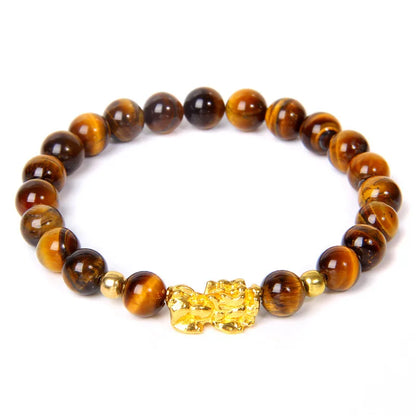 Black and Gold Feng Shui Beads Pixiu Charm