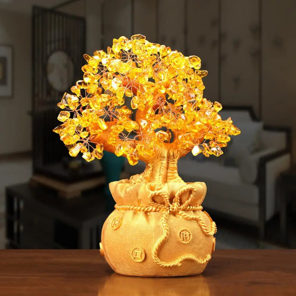 Citrine Money Tree for Prosperity - Feng Shui Gemstone Ornament