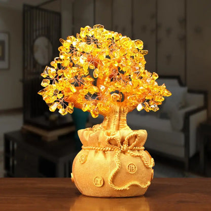 Citrine Money Tree for Prosperity - Feng Shui Gemstone Ornament